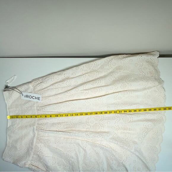 NWT | St. Roche | Winona Eyelet Midi Skirt | Off-White | Size 8 - Picture 10 of 12
